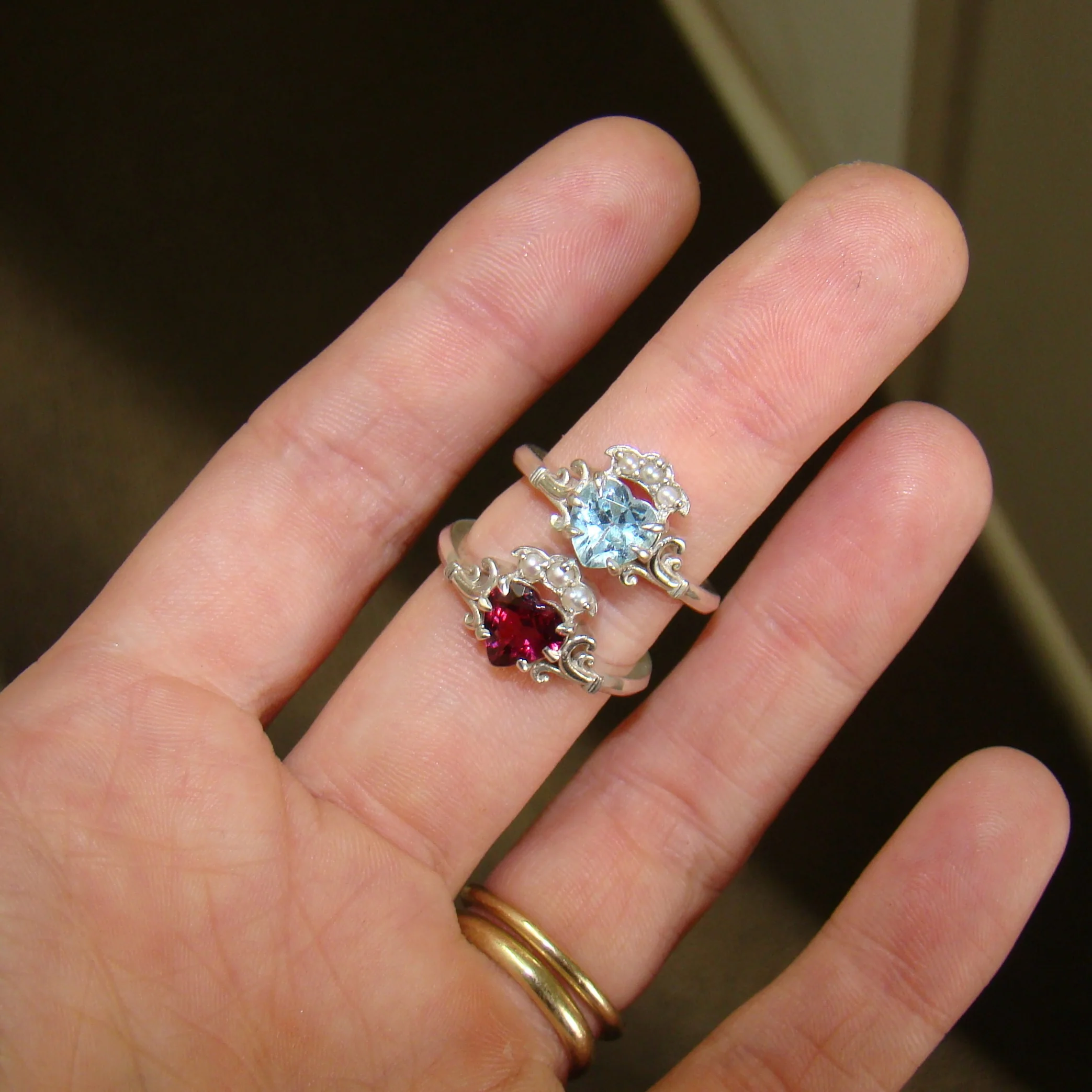 Crowned Heart Ring in Rhodolite Garnet - Image 3