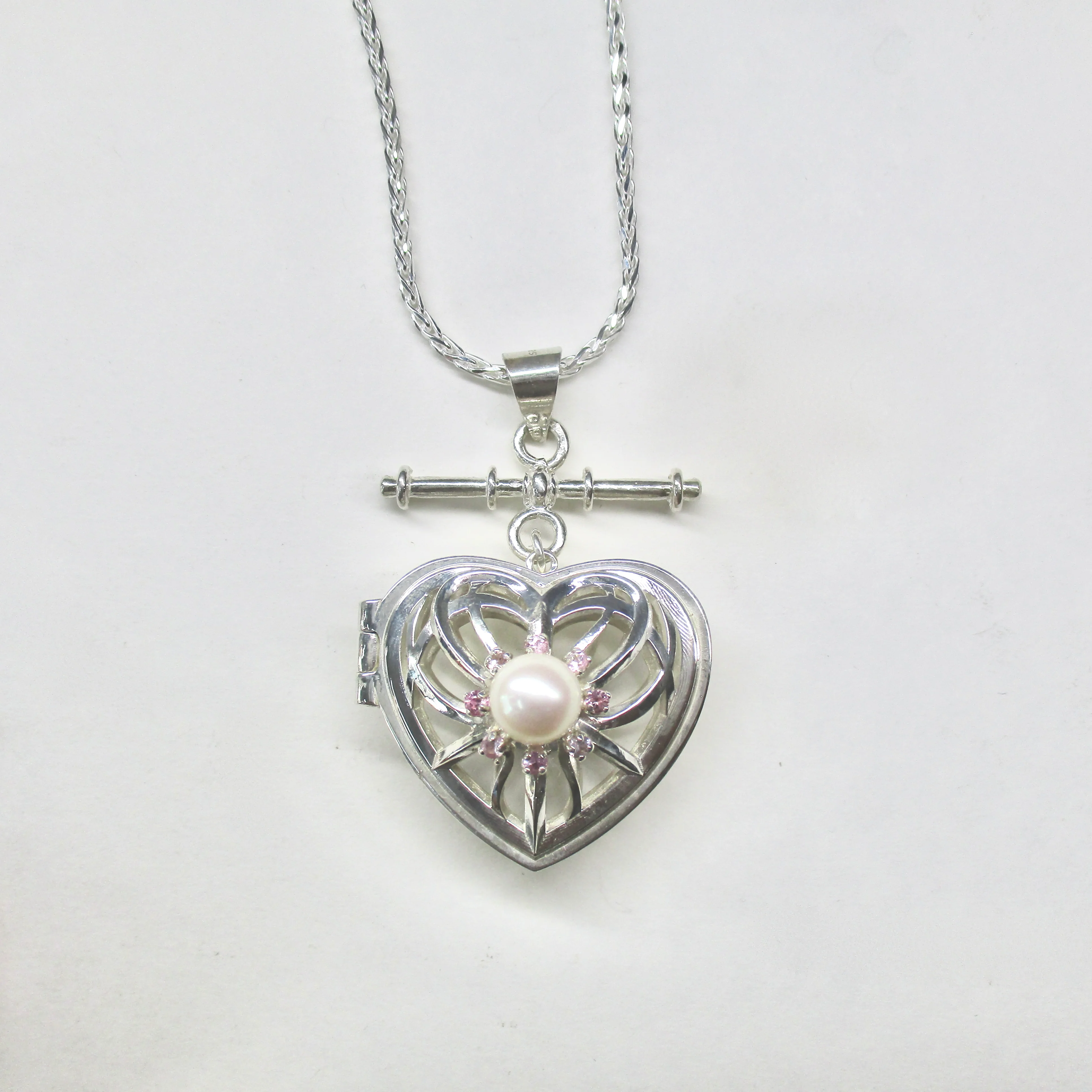 Perfume Heart Locket with Pearl and Sapphire - Image 3