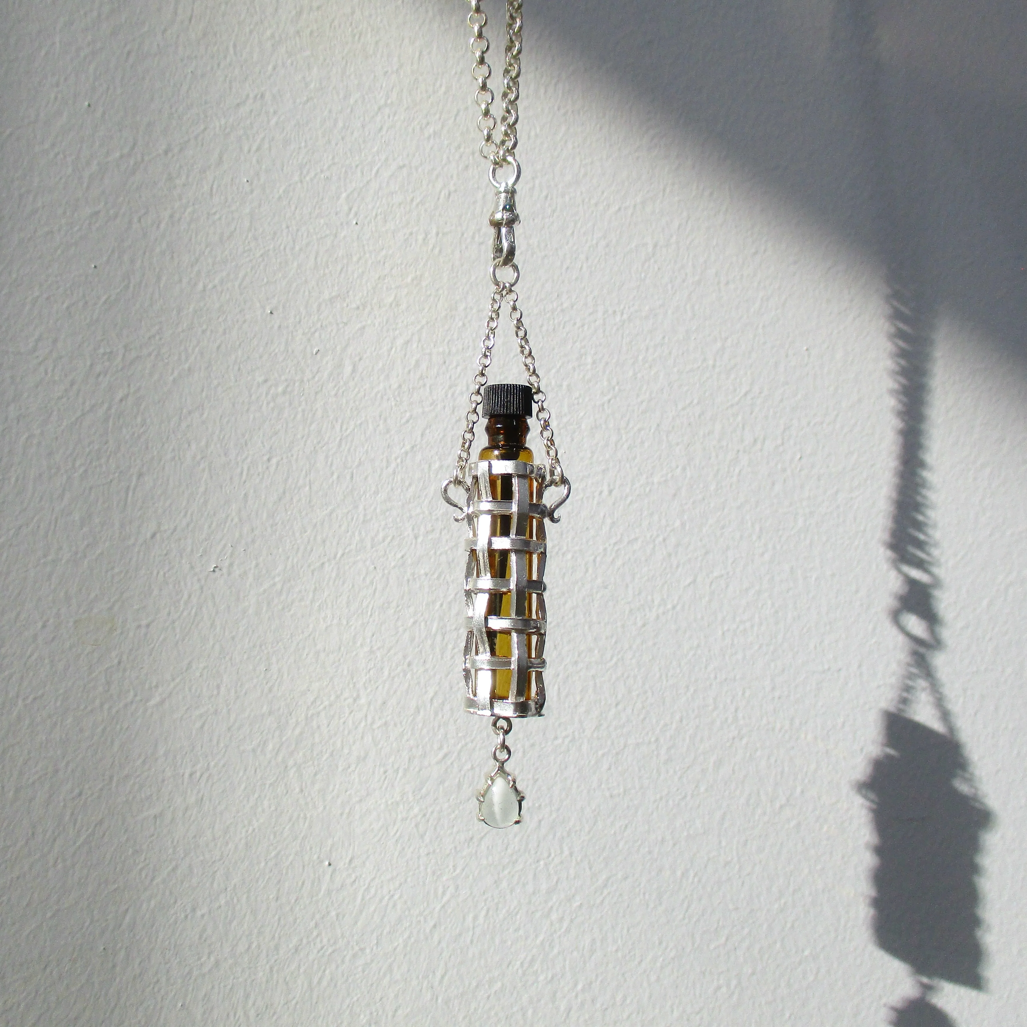 Woven Silver Perfume Vial Necklace - Image 3
